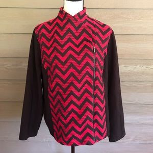 Chico's Size XL 3 Chevron Print Jacket Side Zip